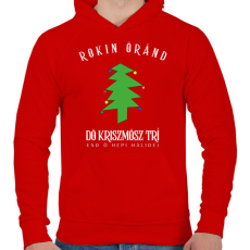 PRINTFASHION Rockin' around the christmas tree - Férfi kapucnis pulóver - Piros