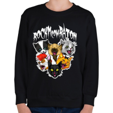 PRINTFASHION Rockmeowraton - Gyerek pulóver - Fekete gyerek pulóver, kardigán
