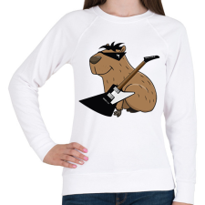 PRINTFASHION Rockstar Capybara - Női pulóver - Fehér női pulóver, kardigán
