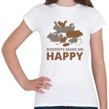 PRINTFASHION Rodents make me happy - Női póló - Fehér női póló