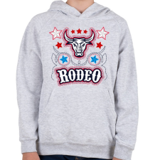 PRINTFASHION Rodeo Cowboy bika lovaglás - Gyerek kapucnis pulóver - Sport szürke gyerek pulóver, kardigán
