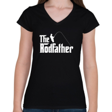 PRINTFASHION rodfather - Női V-nyakú póló - Fekete női póló