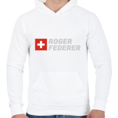 PRINTFASHION Roger Federer - Férfi kapucnis pulóver - Fehér