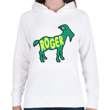 PRINTFASHION Roger Federer GOAT - Női kapucnis pulóver - Fehér női pulóver, kardigán