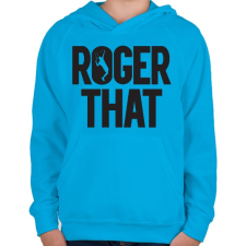 PRINTFASHION Roger That? - Gyerek kapucnis pulóver - Azúrkék gyerek pulóver, kardigán