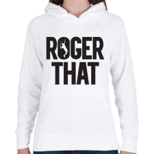PRINTFASHION Roger That? - Női kapucnis pulóver - Fehér női pulóver, kardigán