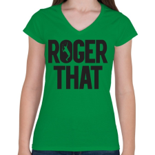 PRINTFASHION Roger That? - Női V-nyakú póló - Zöld női póló