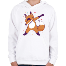 PRINTFASHION Róka dab - Gyerek kapucnis pulóver - Fehér