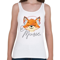 PRINTFASHION Róka fejhallgatóval - Női atléta - Fehér