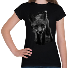 PRINTFASHION Róka (fekete-fehér újság) - Női póló - Fekete női póló