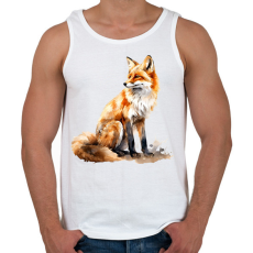 PRINTFASHION róka - Férfi atléta - Fehér