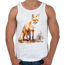 PRINTFASHION róka - Férfi atléta - Fehér atléta, trikó