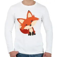 PRINTFASHION Róka - Férfi hosszú ujjú póló - Fehér férfi póló