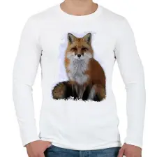 PRINTFASHION róka - Férfi hosszú ujjú póló - Fehér férfi póló