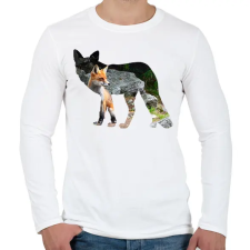 PRINTFASHION Róka - Férfi hosszú ujjú póló - Fehér férfi póló