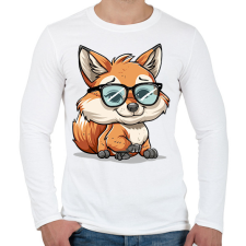 PRINTFASHION Róka  - Férfi hosszú ujjú póló - Fehér férfi póló