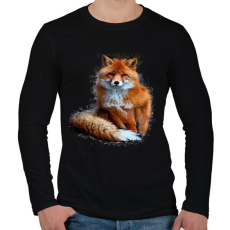 PRINTFASHION róka - Férfi hosszú ujjú póló - Fekete