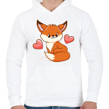 PRINTFASHION Róka  - Férfi kapucnis pulóver - Fehér férfi pulóver, kardigán