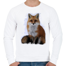 PRINTFASHION róka - Férfi pulóver - Fehér férfi pulóver, kardigán