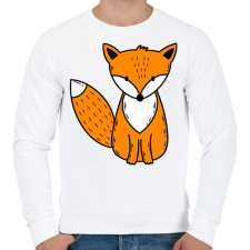 PRINTFASHION Róka - Férfi pulóver - Fehér férfi pulóver, kardigán