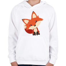 PRINTFASHION Róka - Gyerek kapucnis pulóver - Fehér