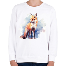 PRINTFASHION róka - Gyerek pulóver - Fehér gyerek pulóver, kardigán