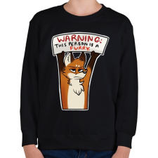 PRINTFASHION Róka minta - Gyerek pulóver - Fekete gyerek pulóver, kardigán