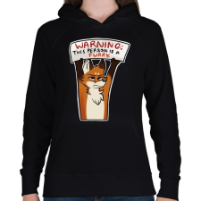 PRINTFASHION Róka minta - Női kapucnis pulóver - Fekete női pulóver, kardigán