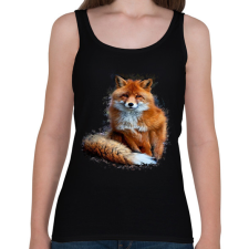 PRINTFASHION róka - Női atléta - Fekete női trikó