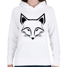 PRINTFASHION Róka  - Női kapucnis pulóver - Fehér női pulóver, kardigán