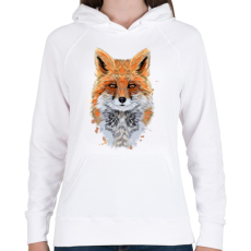 PRINTFASHION róka - Női kapucnis pulóver - Fehér