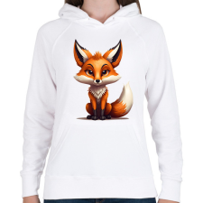 PRINTFASHION róka - Női kapucnis pulóver - Fehér női pulóver, kardigán