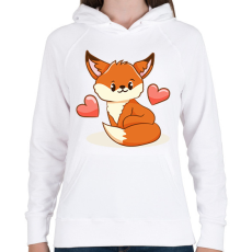 PRINTFASHION Róka  - Női kapucnis pulóver - Fehér