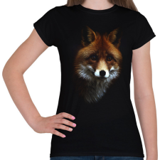 PRINTFASHION róka - Női póló - Fekete női póló