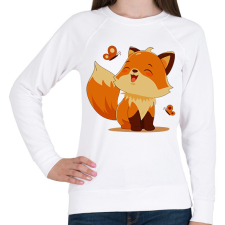 PRINTFASHION Róka - Női pulóver - Fehér női pulóver, kardigán
