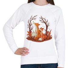 PRINTFASHION róka - Női pulóver - Fehér női pulóver, kardigán