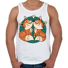 PRINTFASHION Róka pár - Férfi atléta - Fehér atléta, trikó