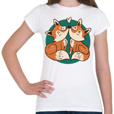 PRINTFASHION Róka pár - Női póló - Fehér női póló