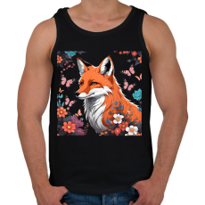 PRINTFASHION róka pillangókkal és virágokkal - Férfi atléta - Fekete