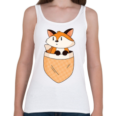 PRINTFASHION Róka zsebminta - Női atléta - Fehér