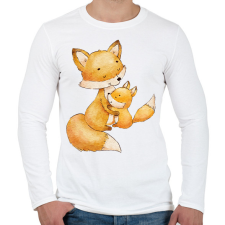 PRINTFASHION rókák - Férfi hosszú ujjú póló - Fehér férfi póló