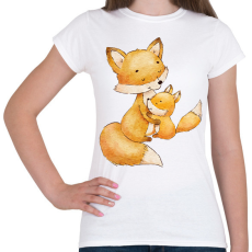 PRINTFASHION rókák - Női póló - Fehér