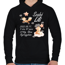 PRINTFASHION Rókás emlékörző - Férfi kapucnis pulóver - Fekete