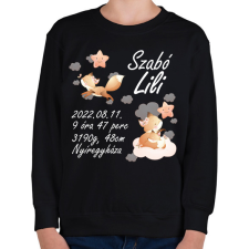 PRINTFASHION Rókás emlékörző - Gyerek pulóver - Fekete gyerek pulóver, kardigán