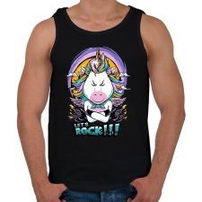 PRINTFASHION Rokker unikornis - Férfi atléta - Fekete atléta, trikó