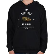 PRINTFASHION ROLLE OUT maus - Gyerek kapucnis pulóver - Fekete gyerek pulóver, kardigán