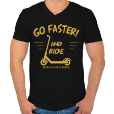 PRINTFASHION Roller - Go faster - Férfi V-nyakú póló - Fekete férfi póló