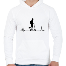 PRINTFASHION Roller szív - Férfi kapucnis pulóver - Fehér