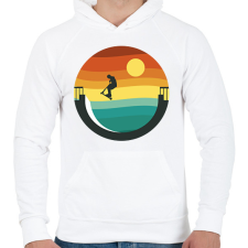 PRINTFASHION Rolleres - Férfi kapucnis pulóver - Fehér férfi pulóver, kardigán