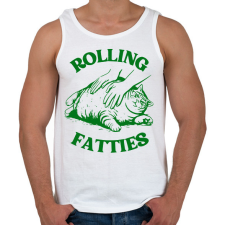 PRINTFASHION Rolling Fatties - Férfi atléta - Fehér női trikó
